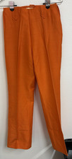 Vintage 50’s 60’s Western Orange Trousers Side Zip Rockabilly Bootcut Pants picture