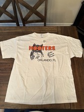 Vintage Hooters T-Shirt Orlando Florida Made in USA Size XL White Short Sleeve picture