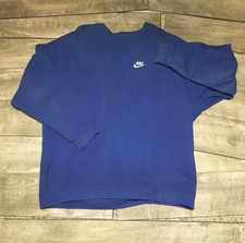 Vintage Nike Made in USA Blue Spell Out Pullover Sweatshirt Crewneck Unisex XL picture