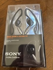 Sony MDR-J10 Stable Ear Clip Stereo Headphones Black - NEW In Box picture