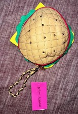 NWT KITSCH Betsey Johnson Nice Buns Hamburger Wristlet picture