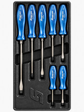 Snap-on SDDX70APB 7-Piece Combination Screwdriver Driver Set Hex Shank Blue picture