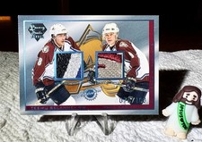2004-05 PACIFIC LUXURY SUITE PAUL KARIYA TEEMU SELANNE G/U JERSEY PATCH #ED /100 picture