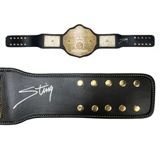 Sting autographed signed replica championship belt AEW WCW WWF NWA UWF WWE JSA picture