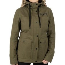 Open Box FXR Women's Ivy Canvas Motorcycle Jacket Army - Small picture