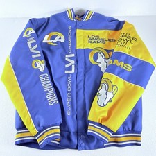 Los Angeles LA Rams NFL Football Jacket Mens XL Fanatics Super Bowl LVI Champion picture