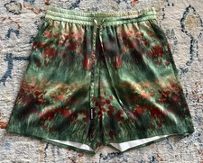 Nahmias Tie-Dye Print Men’s Shorts, XL, Silk Blend, Lined, Floral Watercolor picture