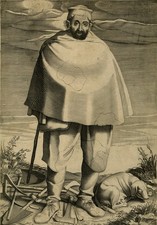 Antique Print-Depiction of Roman gardener with his dog-Villamena-David-ca. 1625 picture