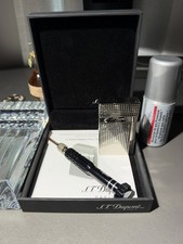 S.T. Dupont Le Grand Cling Diamond Head Palladium Lighter Full Set Tested. picture