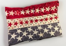Antique Centennial 19th C Patriotic Bunting Stars & Stripes picture
