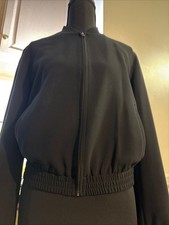 Theory Elegant Black Bomber Jacket Size P picture