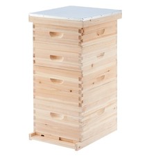 CREWORKS Honey Beehive Kit Beekeeping Metal Roof With/Without Frames 3/4/5 Layer picture