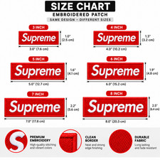 Supreme Style Embroidered Patch Black Red Iron On Sew On Streetwear DIY Patches picture