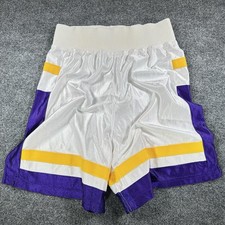 Vintage BETLIN Dazzle Shorts Mens Medium LA LAKERS Basketball Theme Made in USA picture