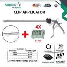 SurgiNext Laparoscopic 5mm 28cm Clip Applicator + 4X  Clips  LT200 picture