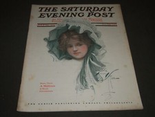 1909 JULY 24 THE SATURDAY EVENING POST MAGAZINE - HARRISON FISHER COVER - SP 948 picture