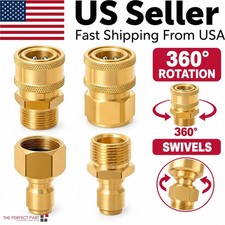 4x Pressure Washer Adapters Set Quick Disconnect Kit M22 Swivel to 3/8'' Connect picture