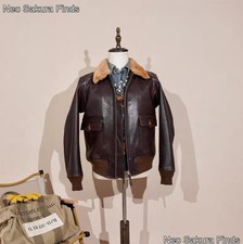 Eastman M-422A G-1 Leather Flight Jacket, Dark Brown, 1.3mm Veg-Tan, XL picture