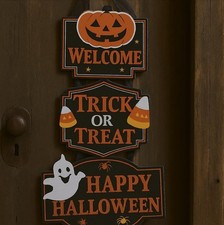 Halloween Hanging Door Sign- “Welcome /Happy Halloween/TrickorTreat picture