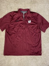 Nike Wisconsin Badgers Quarter Zip Shirt Mens Lrg Performance Team Issue picture