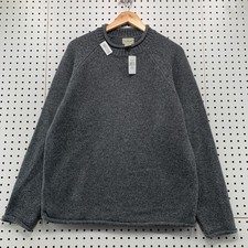 LL Bean Wool Rollneck Sweater Mens Medium Charcoal Gray Lambswool NEW picture