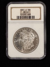 1881-O Morgan Dollar NGC MS-63 Old Holder Cartwheel Luster picture
