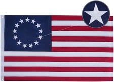 BETSY ROSS Flag 3x5 Feet Embroidered 100% American Made In USA Flag Grommets picture