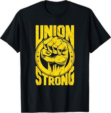 Vintage Labor Day Union Strong Fist Graphic T-Shirt picture