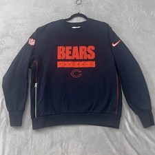 Nike Chicago Bears Sweatshirt Men Large NFL Team Issued Crewneck Zip Pocket Rare picture