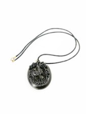 Antique Gutta percha thermoplastic morning locket istag deer Monarch of the Glen picture