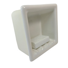 Kohler White Recessed Ceramic Tile Shower Wall Niche Soap Dish Tray Vintage K101 picture
