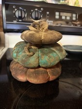 3 pc Set Primitive Stuffed PUMPKINS / Jack-O-Lantern - Fall Harvest Folk Art picture