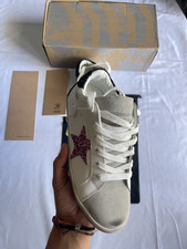 Golden Goose Super-Star White Star Glitter Pink Size 38 picture