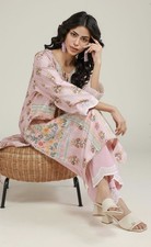 Khaadi Women Blue Jacquard Tailored Salwar Kameez Set Floral Embroidery S Size picture