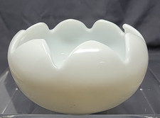 Vintage Fenton Milk Glass Cupped Lotus Bowl picture