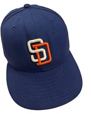 Vintage San Diego Padres New Era 59FIFTY Wool Fitted Hat Size 7 USA Grey bottom picture