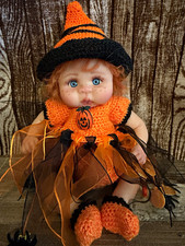 Joni Lea Artist OOAK Baby Doll Sculpted Polymer Clay Halloween Autumn  picture