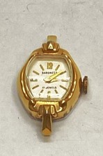 17K Yellow Gold Baroness 17 Jewels Women's Mechanical Watch Head 7.1g picture