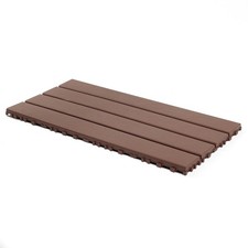 22 Pcs Brown Interlocking Deck Tiles for Patio Balcony Poolside 24