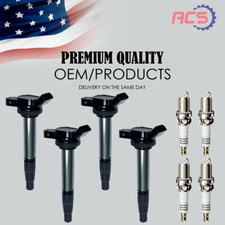 4X Ignition Coil + 4X iridium Spark Plug OEM For Toyota Corolla Prius 1.8L UF596 picture