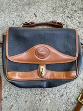 Vintage 1990 Dooney & Bourke R701 Carrier Bag Black AWL Leather USA w/ Duck Fob picture
