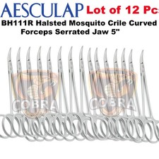 Lot of 12 Pcs AESCULAP BH111R Halsted Mosquito Crile Curved Delicate Forceps 5