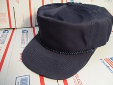 Vintage Otto Cap Blank Nylon Rope Hat Snapback Navy Ball Cap 90s old stock lot picture