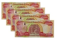 IRAQI DINAR 100,000 4x 25,000 1/10 Million Uncirculated Guaranteed AUTHENTIC picture
