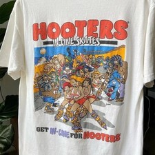 Vtg style Hooters Racing short sleeve classic white color shirt Reprint picture
