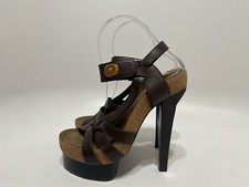 Balenciaga By Nicolas Ghesquiere AW2007 Brown Leather Platform Sandals 37 picture