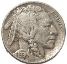1936D Buffalo Indian Head Five Cent Nickel Circulated VF Coin FreePost Tracking  picture