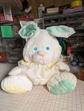 Vtg 1988 Fisher Price Puffalump Bunny Rabbit Baby Plush Doll Rattle Easter picture