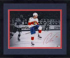 Framed Carter Verhaeghe Panthers Signed 16x20 Celebration Spotlight Photo picture