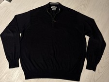 Black Peter Millar Quarter-zip Pullover Cashmere Blend Sweater. Mens Large. picture